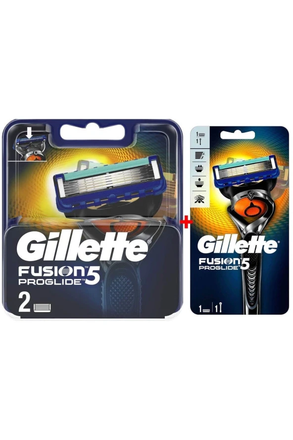 Gillette Fusion 5 Proglide 2'li Yedek Bıçak + Proglide Flexball Makine 1 Yedekli ürün görseli 1
