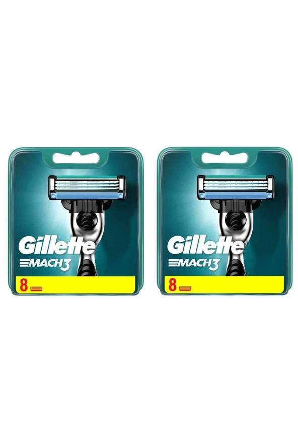 Gillette Mach 3 Yedek Tıraş Bıçağı 8'li X 2 Paket ürün görseli 1