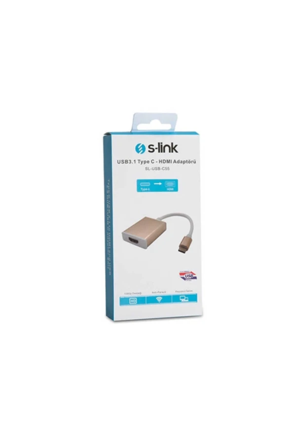 S-link SL-USB-C55 Type-C to Hdmi Adaptör - Resim 3