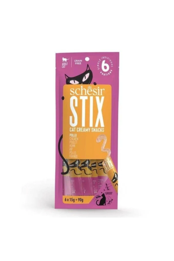 Schesir Cat Stix Tavuklu Krema Kedi Ödülü 6x15gr ürün görseli 1