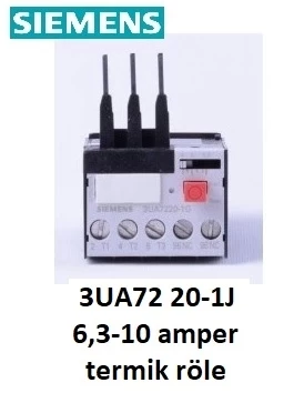 SIEMENS 3UA72 20-1J 6,3-10 Amper TERMİK RÖLE ürün görseli 1