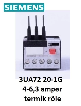 SIEMENS 3UA72 20-1G 4-6,3 Amper TERMİK RÖLE ürün görseli 1