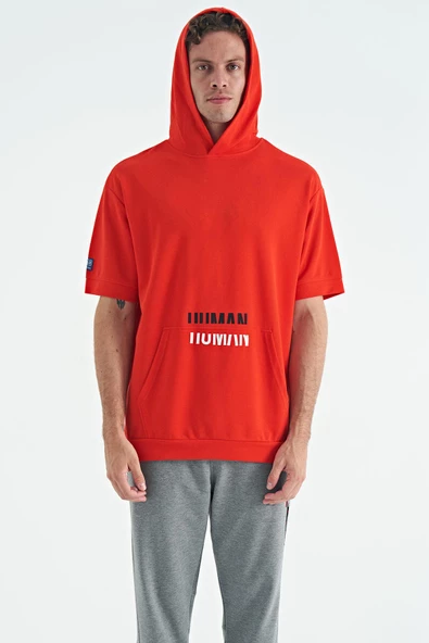 Fiesta Kanguru Cepli Yazı Nakışlı Kapüşonlu Erkek T-Shirt - 88195 ürün görseli 1