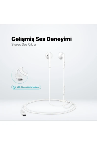 Ttec Rio 2 Usb-C Stereo Mikrofonlu Kulakiçi Kulaklık Beyaz ürün görseli 1