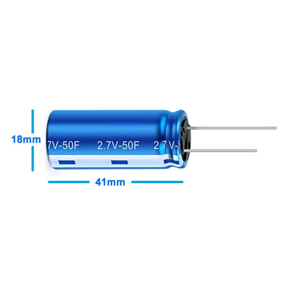 50F 2.7V Süpercap 10x25mm DIP Süper Kapasitör Enerji Depolama Güneş Rüzgar Akü Batarya Güç ürün görseli 1