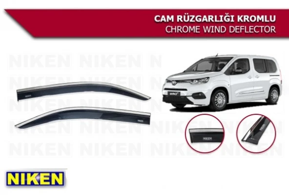 PROACE CİTY ARACA ÖZEL NİKEN KROMLU İKİLİ 2 Lİ KROMLU CAM RÜZGARLIĞI 2019 2020 2021 2022 2023 2024 ürün görseli 1
