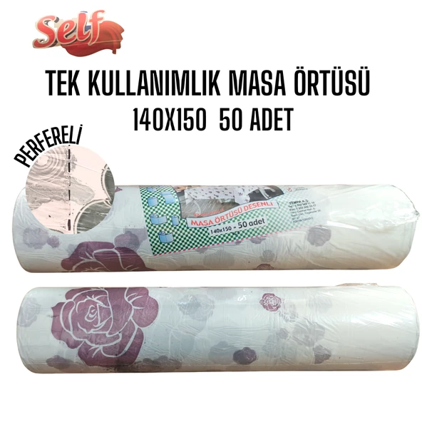 Self Tek Kullanımlık Masa Örtüsü 140x150cm 50 Li ürün görseli 1
