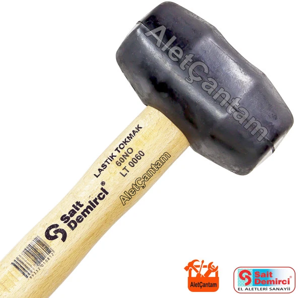 Sait Demirci Lastik Tokmak Ahşap Saplı 60 MM ürün görseli 1