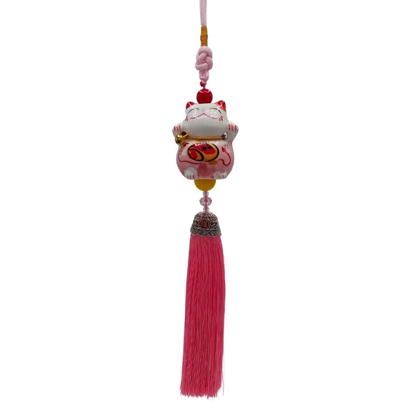 Feng Shui Maneki Neko Şans Kedisi Pembe No.1 ürün görseli 1
