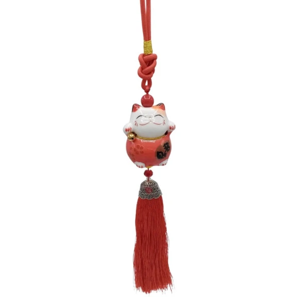 Feng Shui Maneki Neko Şans Kedisi Kırmızı No.1 ürün görseli 1