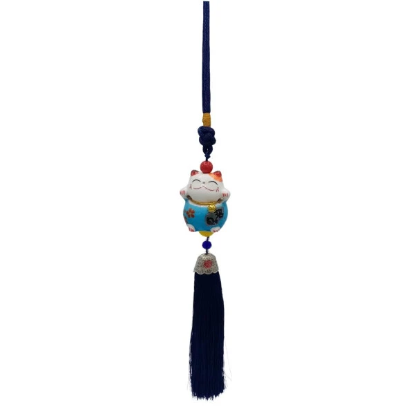 Feng Shui Maneki Neko Şans Kedisi Mavi No.1 ürün görseli 1