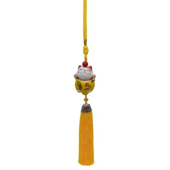 Feng Shui Maneki Neko Şans Kedisi Sarı No.1 ürün görseli 1