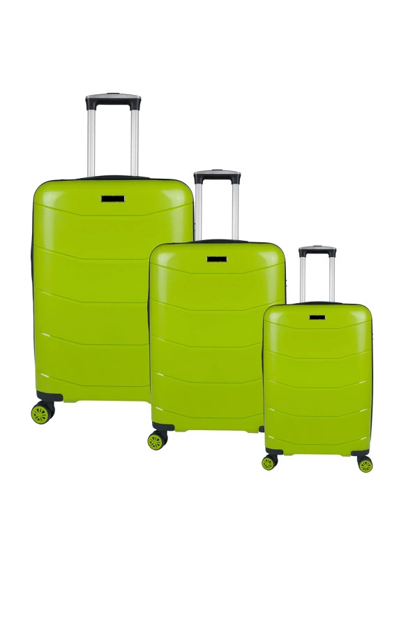 Bagacar Ultra Hafif Silikon 3lü Set Valiz Fıstık Yeşili+ETİKET HEDİYELİ! ürün görseli 1