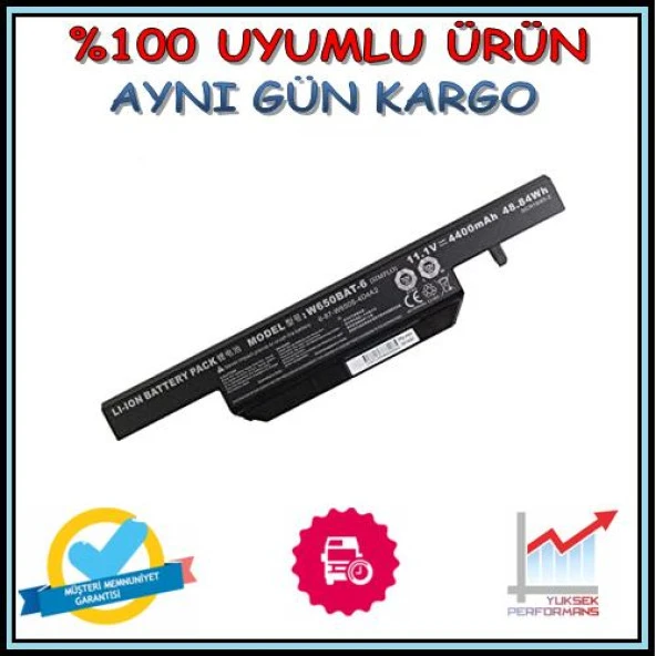 Clevo 6-87-W650S-4D4A Batarya Pil ürün görseli 1