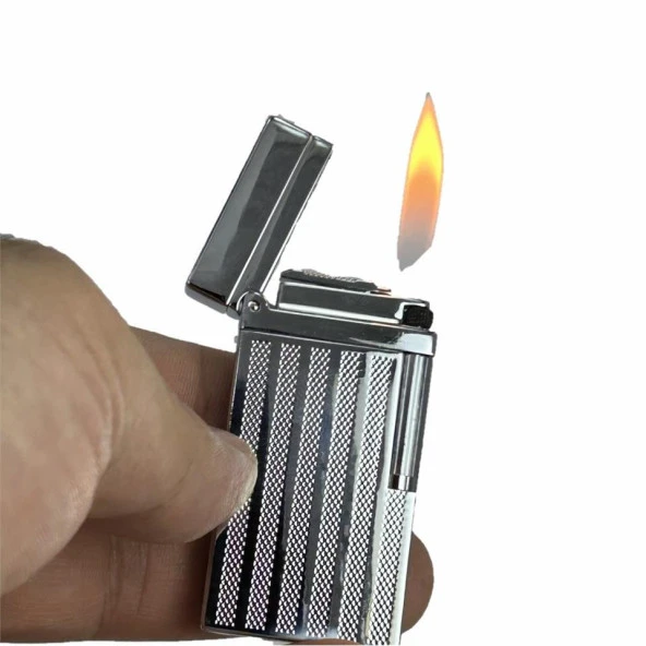 Dupont Tarz Yandan Çarklı Metal Çakmak Gümüş ürün görseli 1