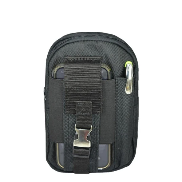 Taktikal Molle 610D Cordura Palaska Bel Çantası Siyah ürün görseli 1