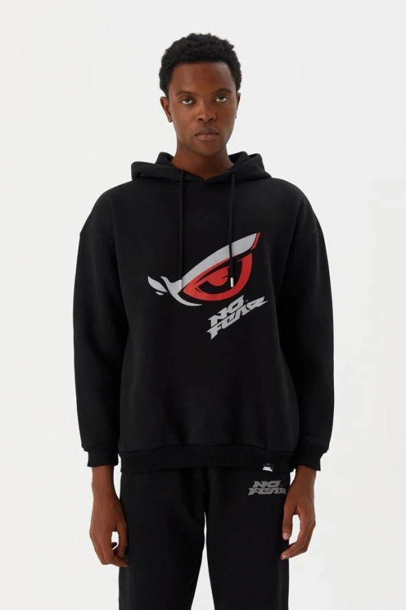 No Fear Erkek Sweatshirt Kapüşonlu Siyah M500227 ürün görseli 1