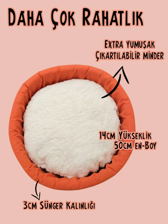 Plus sünger simit Kedi Köpek Yatağı - Resim 4