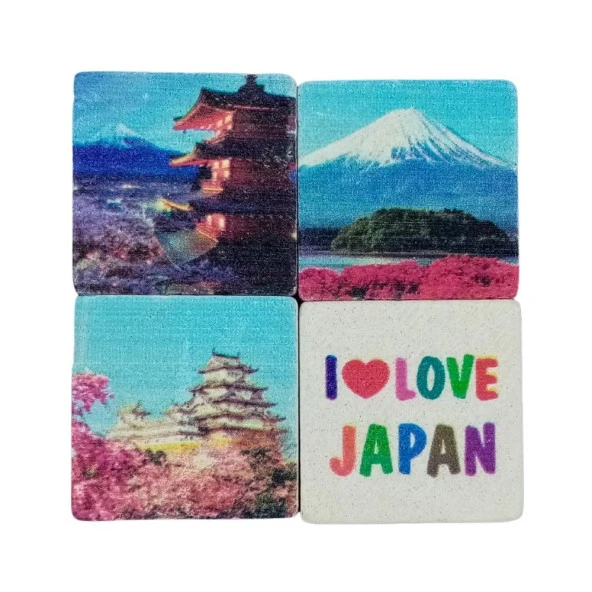 Japonya Temalı Dörtlü Taş Magnet ürün görseli 1