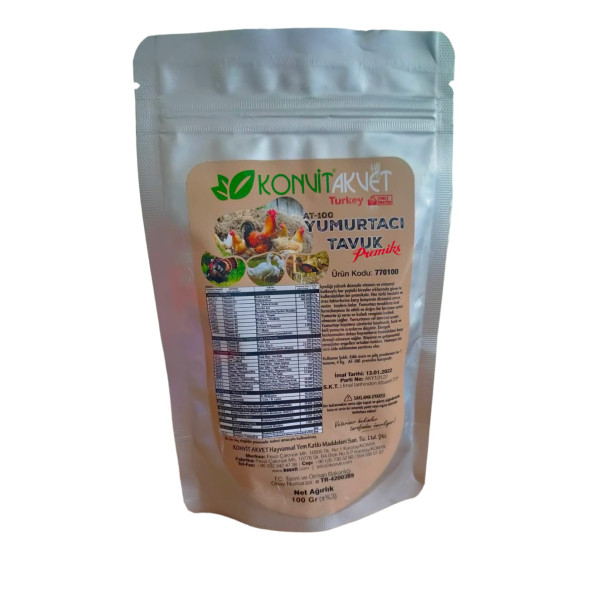 KONVİT AKVET YUMURTACI TAVUK VİTAMİN PREMİKSİ TOZ 100 GR ürün görseli 1