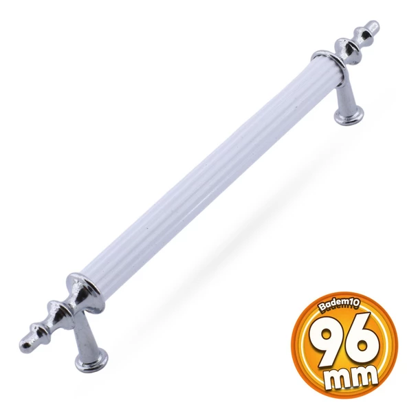 Erciyes Kulp Mobilya Mutfak Dolabı Çekmece Dolap Kulpları Kapak Kulpu Kulbu Beyaz Krom 96 mm Metal ürün görseli 1
