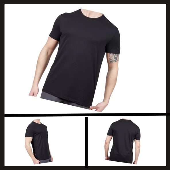 Uyguna-Yakala Siyah (600400) Alpinist Basic Erkek Pamuklu T-shirt-TSH.444 ürün görseli 1