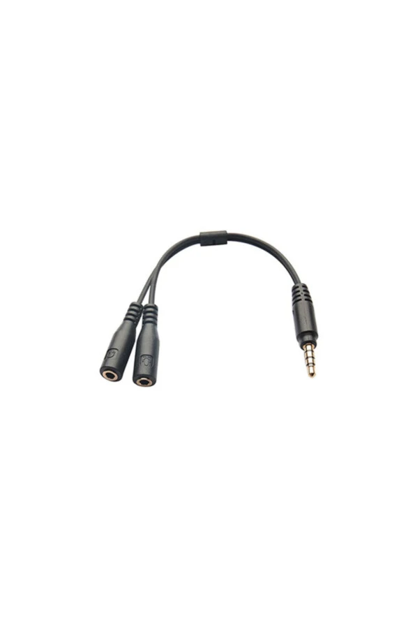 Hy-x77 Siyah Audio + Mic To 3,5mm 0.15m Kulaklık Çevirici ürün görseli 1
