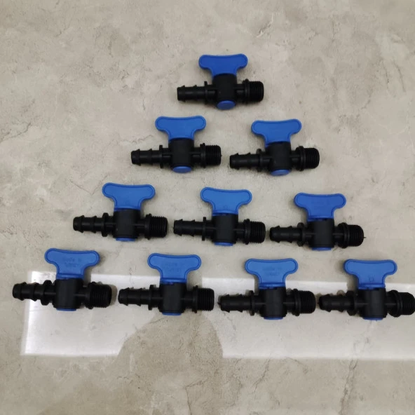 Damlama Sulama Plastik Vana 16 Mm 1/2" 10 Adet ürün görseli 1