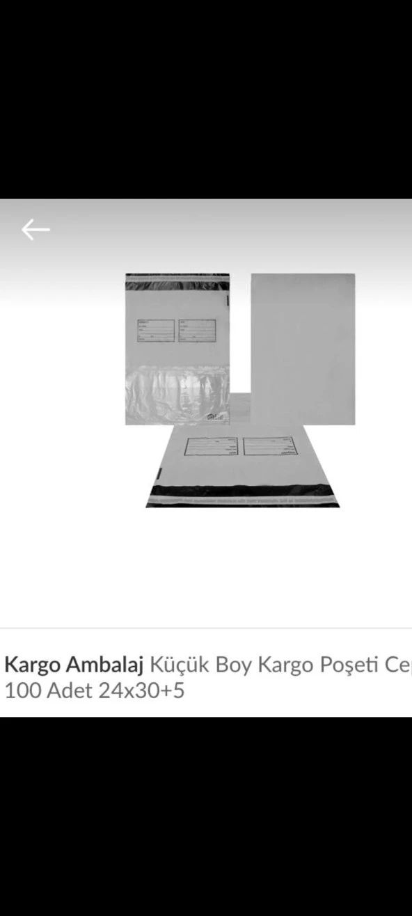 Küçük Boy Cepli Kargo Poşeti 100 Adet 24 x 30+5 ürün görseli 1