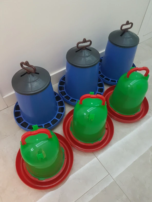 3 Adet Tavuk 15 Kg Yemlik 3 Adet 10 Lt  Suluk ürün görseli 1