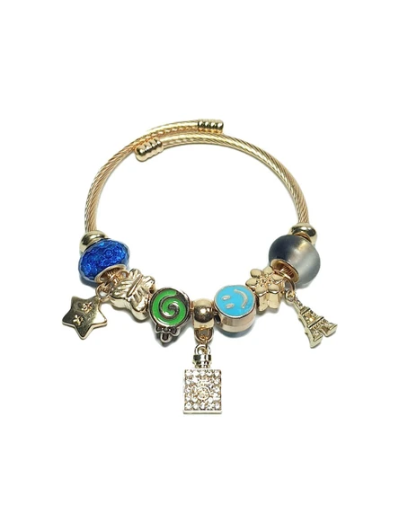 JTAW24ÇEB1434 JANTİ ÇELİK BİLEKLİK - PANDOORANIN CHARMLARI GOLD RENK KARARMAZ ürün görseli 1