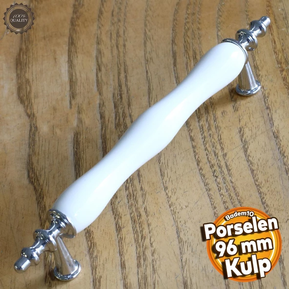 Gül Gerçek Porselen Siyah Beyaz 96 Mm Kulpları Mobilya Mutfak Dolabı Çekmece Dolap Kulpu Kulbu ürün görseli 1