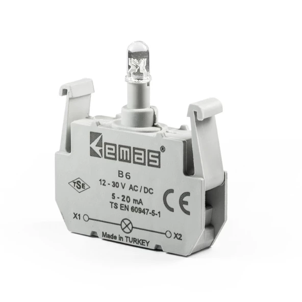 Emas B6 Ledli Sinyal Blok Kırmızı 12-30 V Ac/dc ürün görseli 1