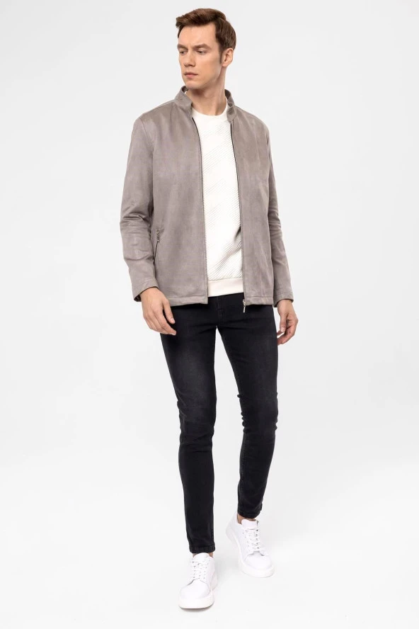 Slim Kalıp Düz Mont - Resim 3