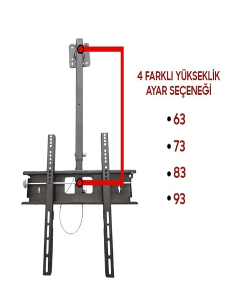 Onvo Uyumlu 70 75  Inç Inç 177 190 Ekran Tv Tavan Askı Aparatı ürün görseli 1