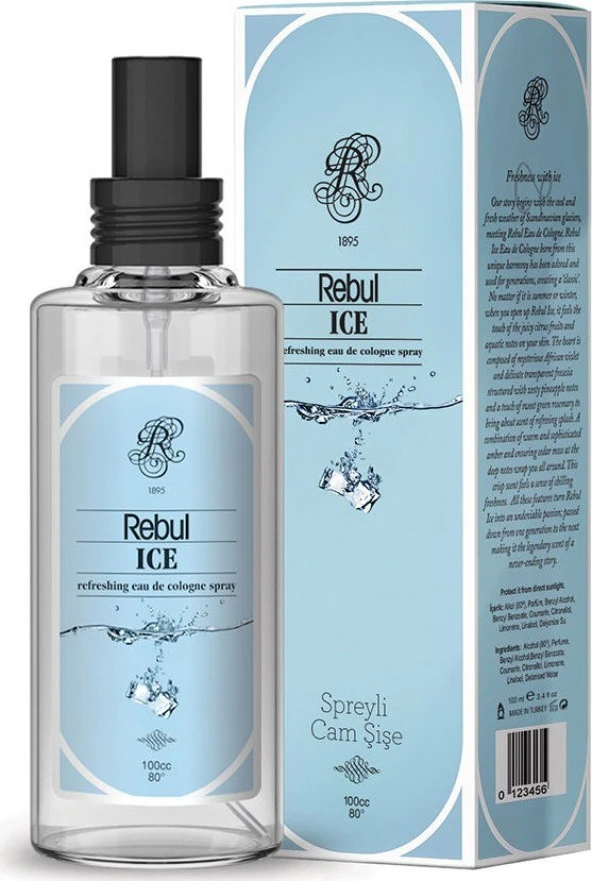Rebul Ice Kolonya Sprey Cam Şişe 100 ml ürün görseli 1