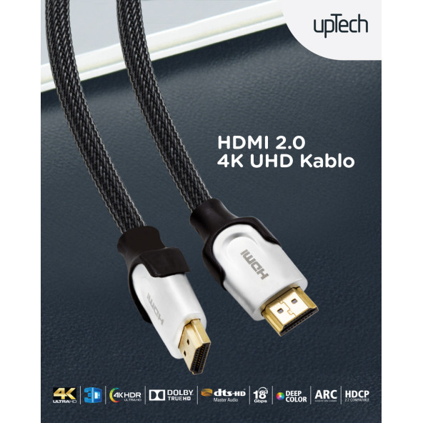 Uptech 4K HDMI 2.0v Ultra HD Premium Kablo 5mt - Resim 2