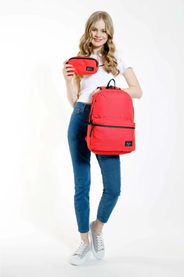 KAUKKO Basic Sırt Çantası Mercan K1408 - Resim 4