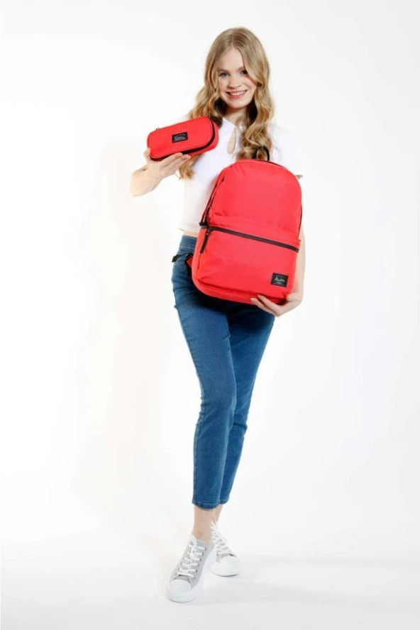 KAUKKO Basic Sırt Çantası Mercan K1408 - Resim 7