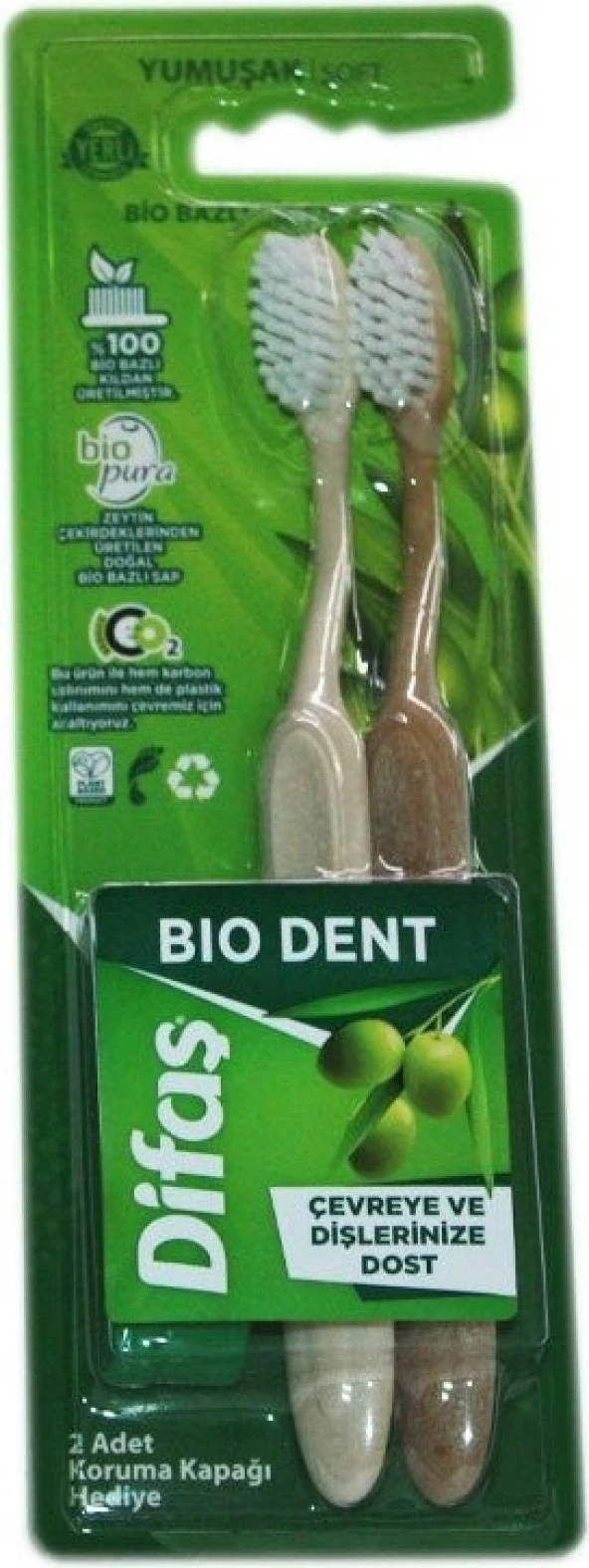 Difaş Bio Dent Bio Bazlı 2'li Diş Fırçası Yumuşak ürün görseli 1