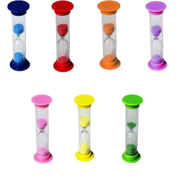 1 DAKİKA Oyun İçin Mini Plastik Kum Saati 8 cm 2 Adet 1 DAKİKA ürün görseli 1