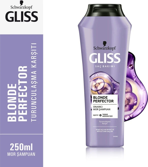 Schwarzkopf Gliss Blonde Perfector Turunculaşma Karşıtı Mor Şampuan 250 ml ürün görseli 1