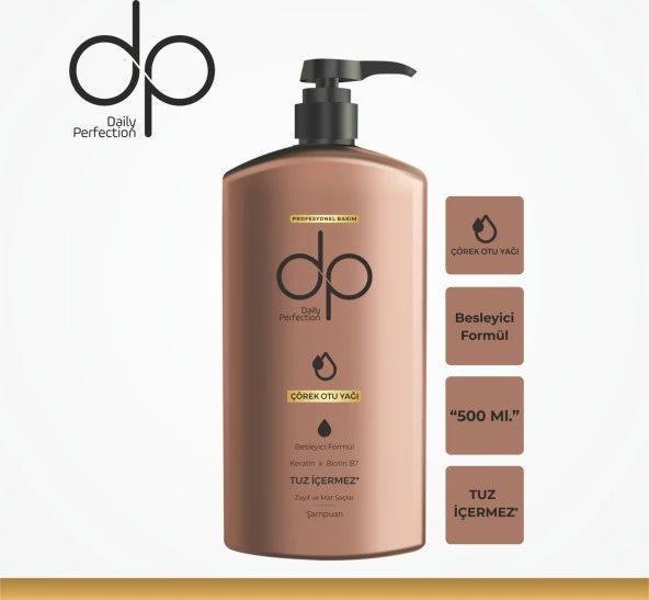 Dp Daily Perfection Çörek Otu Yağı Tuzsuz Şampuan 500 ml ürün görseli 1
