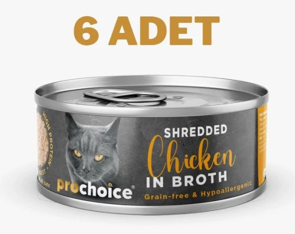 ProChoice Deluxe Shredded Chicken Kedi Konservesi 6x70 gr ürün görseli 1