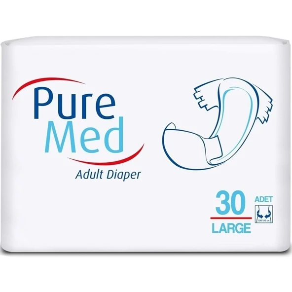 Puremed Yetişkin Bezi Bel Bantlı Tekstil Yüzey L - Büyük - Large 30 Lu Pk Tekli ürün görseli 1