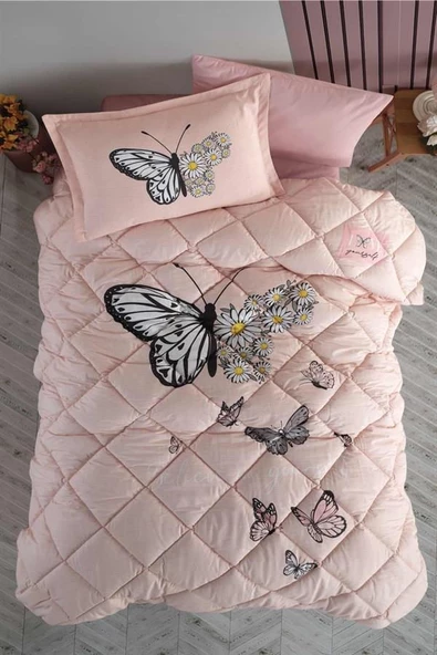 Clasy Tek Kişilik Ranforce Uyku Seti Daisy Love V2 Somon ürün görseli 1
