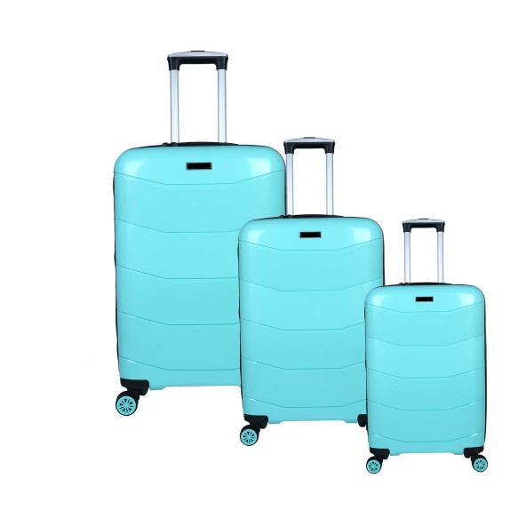 Bagacar Ultra Hafif Kırılmaz Silikon 3lü Set Valiz Mint+ETİKET HEDİYELİ! ürün görseli 1