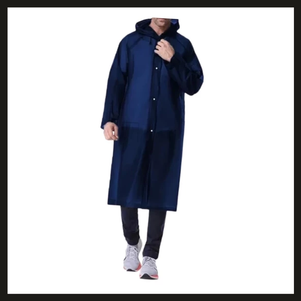 Uyguna-Yakala (11011) Savage Pvc Lacivert Cep Yağmurluk-AGM.011 ürün görseli 1