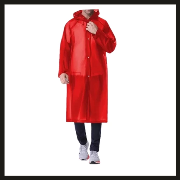 Uyguna-Yakala (11011) Savage Pvc Kırmızı Cep Yağmurluk-AGM.007 ürün görseli 1