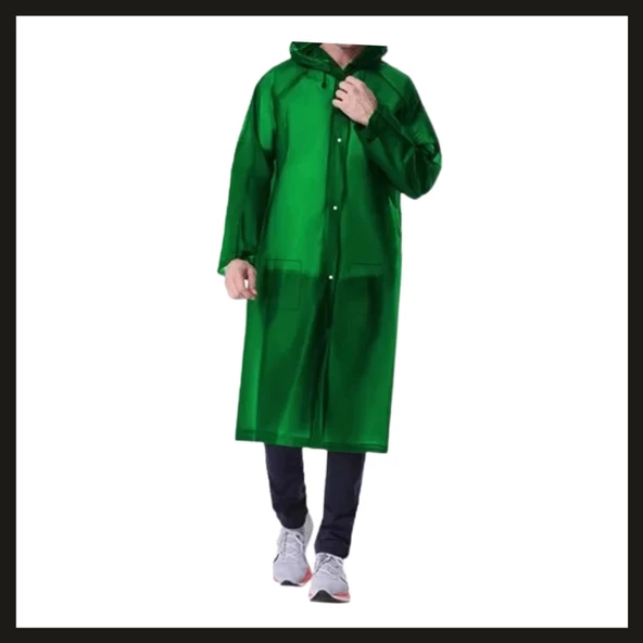 Uyguna-Yakala (11011) Savage Pvc Yeşil Cep Yağmurluk-AGM.009 ürün görseli 1
